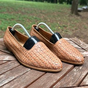 Cabin Creek Brown Leather Woven Loafers